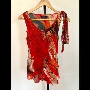 Robert Rodriguez edgy 100% silk tank